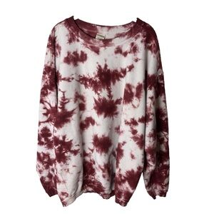 Chicka-D The Original Corded Crew In Tie-Dye Shirt Size XL Cotton Maroon Red